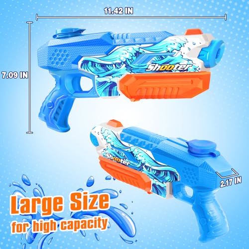 2 Pack Water Gun for Kids Adults: 600cc Squirt Blasters Super Water Gun Soaker with Long Range High Capacity for Boys Girls Summer Swimming Pool Beach Outdoor Water Fighting Play Toys Party Favors