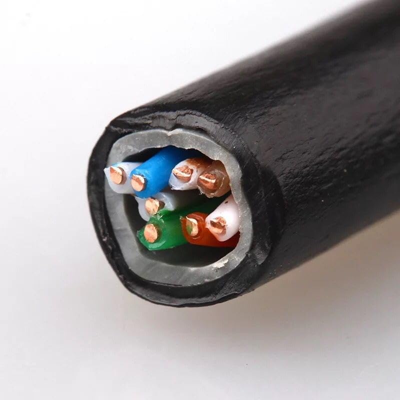UbiGear 100' FT Oxygen-Free Copper Heavy Duty CAT6 Waterproof Outdoor Direct Burial UV Resistant Ethernet LAN Network Patch Cable RJ45 Cord (100FT Outdoor)