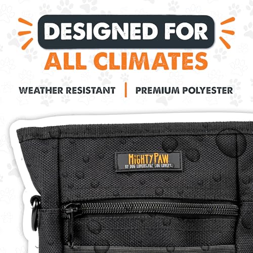 Mighty Paw Dog Treat Pouch | No Spill Magenetic Clasp - Hands-Free Pouches for Training - Pets Training Treat Pouches for Dog Walks - Pet Bags Pouch - Built in Poop Bag Holder