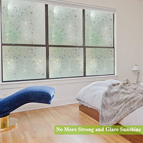 Privacy Window Films, Decorative Window Tint Static Cling Glass Treatment (Rainbow Effect with Sunlight) for Home Security,Decoration, Heat Control, UV Prevention,17.5In. by 78.7In.