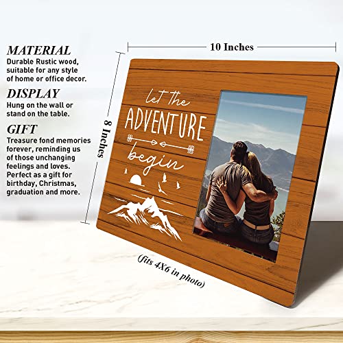Engagement Wedding Picture Frame Gifts, Let The Adventure Begin, Romantic Wedding gifts for or Couples Wife Husband, Valentine's Day Gifts for Her Hhim Girlfriend Boyfriend, Retired Gifts