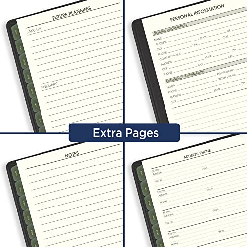 AT-A-GLANCE 2024 Weekly & Monthly Planner, Hourly Appointment Book, 5" x 8", Small, Recycled, Monthly Tabs, Black (70100G0524)