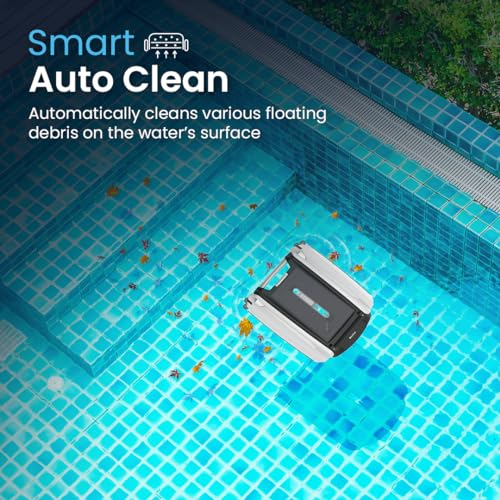 Betta SE Solar-Powered Robotic Automatic Pool Skimmer Cleaner with 30+ Hour Cleaning Battery, Pool Skimmer Anti-Stuck Foam Noodle, and Re-Engineered Twin SCT Motors (Blue)