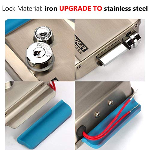 [Upgrade Version] AMOCAM Electric Electronic Door Lock 6pcs Computerized Doted Keys DC 12V Stainless Steel E-lock Support Wooden Glass Metal Door for Video Door Phone Doorbell Intercom Access Control