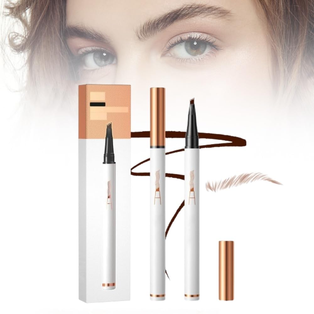 Eyebrow Pencil 4 Fork Tip 3D Microblading,2024 New Magic Eyebrow Pencil 4-Tip Eyebrow Pencil Natural Makeup Fine Stroke,Microblading Eyebrow Pen Eye Brown Makeup Stay on All Day (Brown)