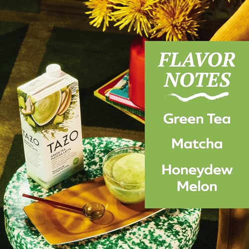 TAZO Green Tea Matcha Latte, Green Tea Concentrate, Easy-to-Serve Matcha Tea for Everyday Lattes, Mocktails, Hot or Iced Tea, 32 oz Tea Mix Carton (Pack of 2)