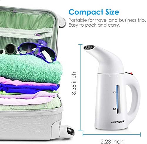 URPOWER Steamer for Clothes, Portable Handheld Clothes Steamer, Fast Heat-up Garment Steamer with High Capacity Fabric Wrinkles Remover Steamer for Home, Office and Travel 110V