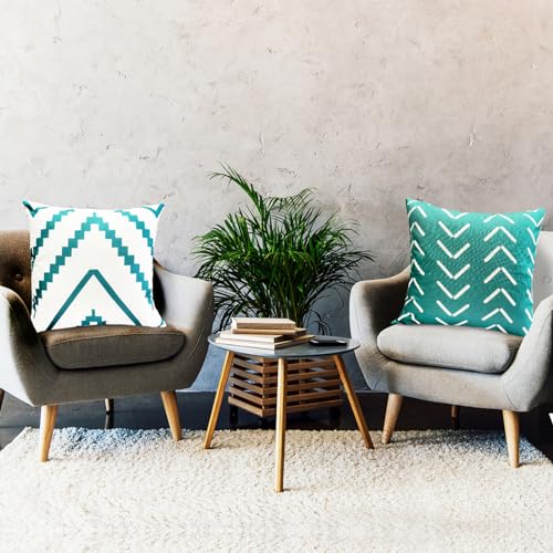 Decorative Throw Pillow Covers 18x18 Inch Orange Pillow Covers for Couch Sofa Living Room Bedroom car,Farmhouse Outdoor Throw Pillow Cover,Modern Geometric Linen Square Throw Pillow Case Set of 4