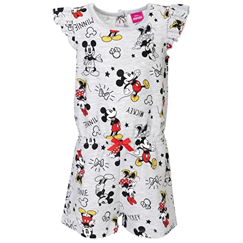 Disney Minnie Mouse Mickey Mouse Infant Baby Girls Sleeveless Romper Gray 18 Months