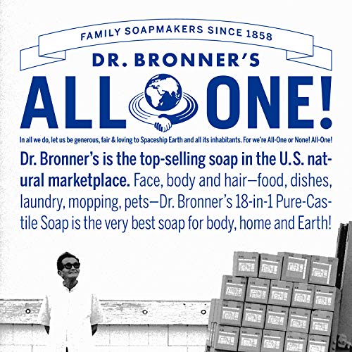 Dr. Bronner's - Pure-Castile Bar Soap (Baby Unscented, 5 ounce) - Made with Organic Oils, For Face, Body and Hair, Gentle for Sensitive Skin and Babies, No Added Fragrance, Biodegradable, Vegan