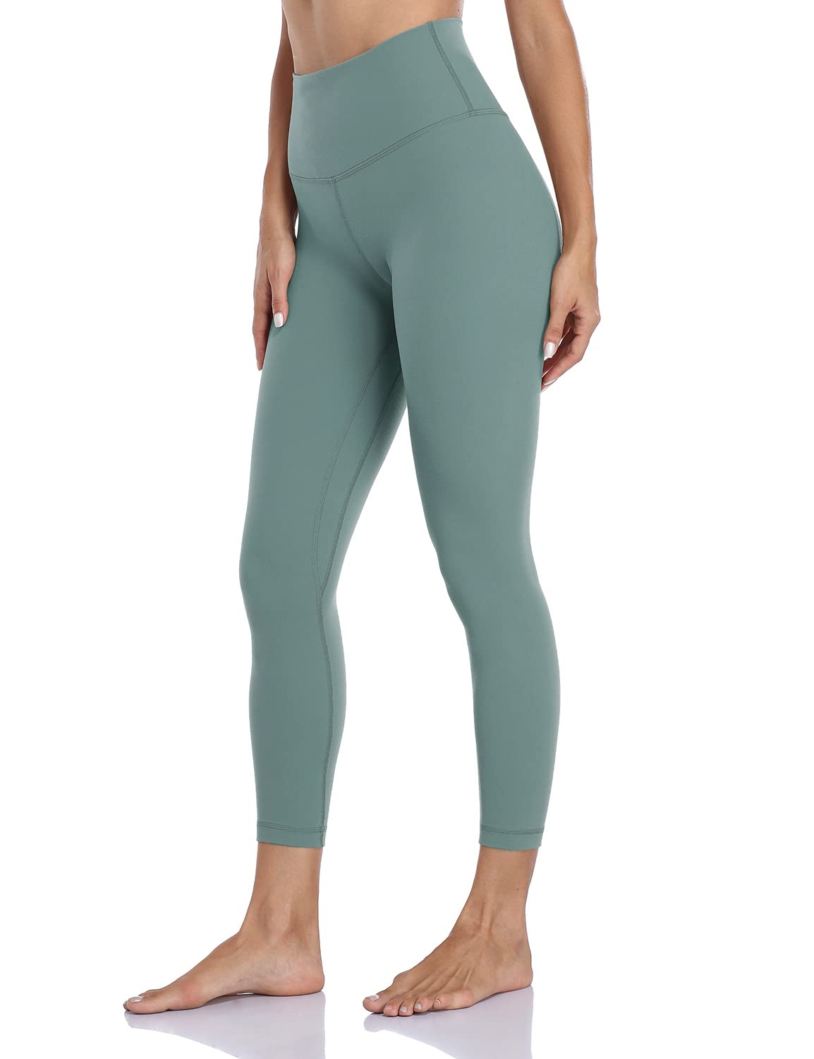 HeyNuts Essential 7/8 Leggings High Waisted Yoga Pants for Women, Soft Workout Pants Compression Leggings with Inner Pockets Everglade Teal_25'' M(8/10)