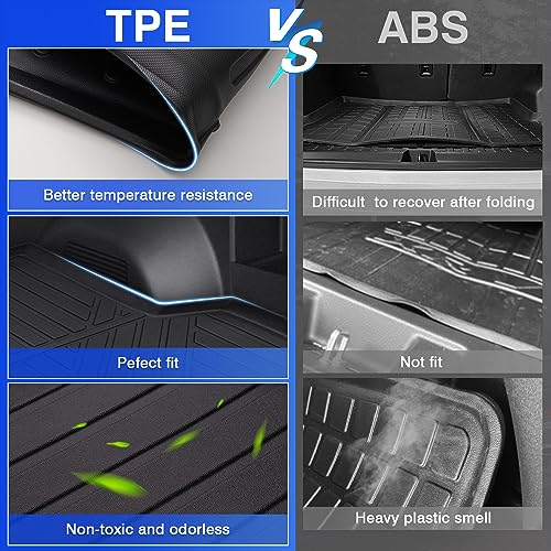 Forccord Custom Fit for Cargo Liner 2021-2025 Jeep Grand Cherokee L 6/7 Seats All Weather Protection TPE Trunk Mat Black Cargo Mat Interior Automotive Accessories