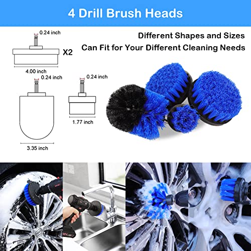 20Pcs Car Wheel Tire Detailing Brush Set,Car Detailing kit,Car Detailing Brushes,Auto Detailing Drill Brush Set,17" Long Handle Rim Wheel Brush,Tire Brush,Car Cleaning Kit for Wheels,Interior,Exterior