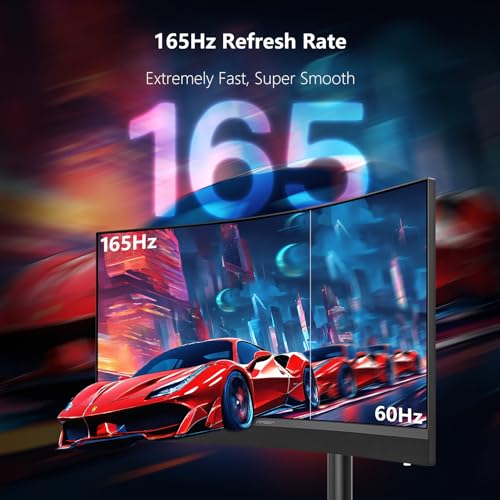 INNOCN 34" Curved Ultrawide Gaming Monitor 3440 x 1440p 165Hz PC Computer Monitor Gamer, USB Type C Power Delivery, HDMI, DP, Built-in 2.1 Stereo Speakers, Charger Pad, Black, 34G1R