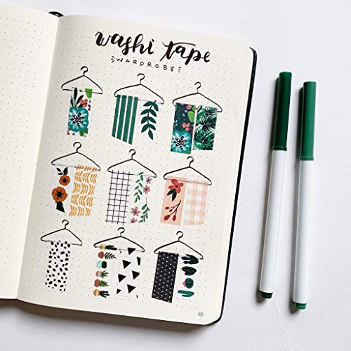ZYNSHE Washi Tape Set of 16 Rolls of 15 mm Wide Washy Tape Cute Decorative Tape for Journaling, Scrapbooking, Crafts, Bullet Journals, Planners, DIY Decor & Craft Supplies for Adults & Kids (Meadow)