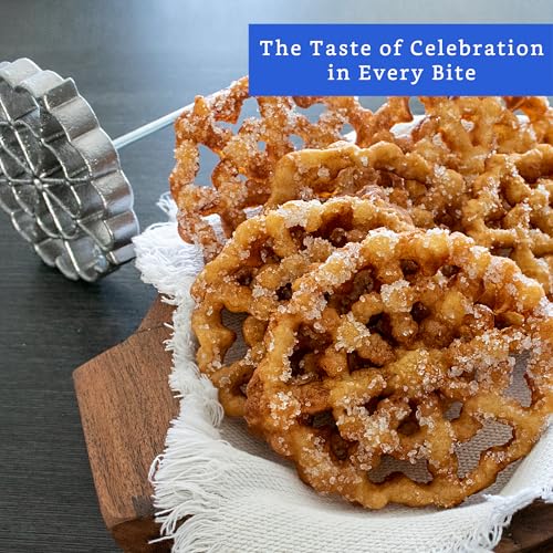 Bunuelos Mold with Handle (4.7 in Cast Aluminum) - Molde para Buñuelos de Viento Mexicanos - Buñuelos de Viento Moldes - Bunuelo Mold Mexican Cookware - Rosette Iron Set with Handle