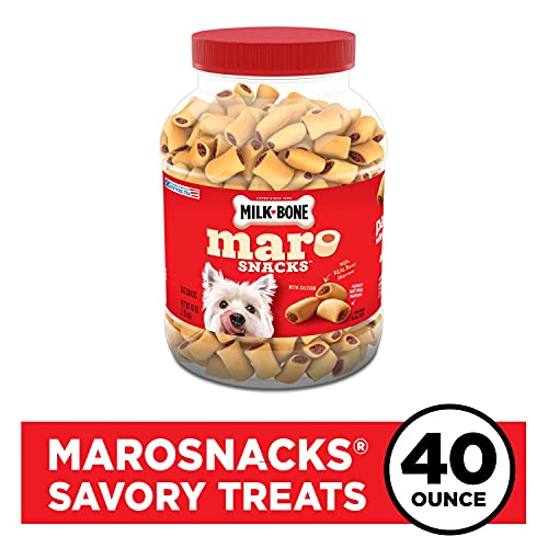 Milk-Bone MaroSnacks Dog Treats, Beef, 40 Ounce with Real Bone Marrow and Calcium