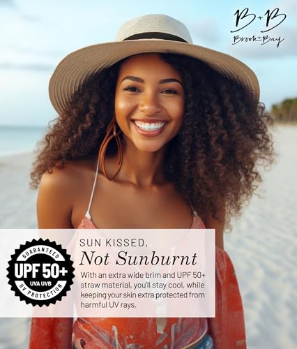Foldable Beach Hats for Women-Floppy Sun Hats for Women,Roll up Straw Hats for Women,Summer Vacation Hats&Beach Wide Brim Hat