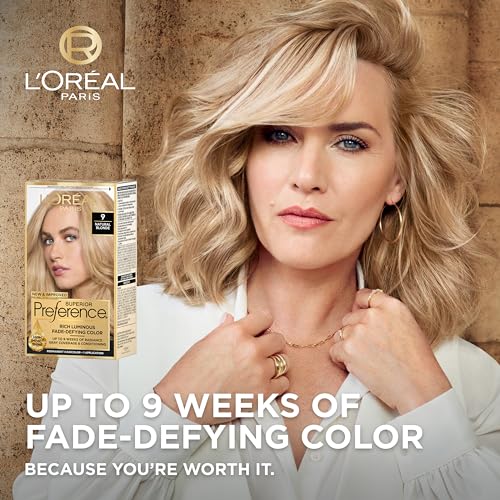 L'Oreal Paris Superior Preference Fade-Defying + Shine Permanent Hair Color, 8 Medium Blonde, Pack of 1, Hair Dye