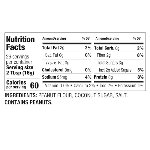 PBfit All-Natural Peanut Butter Powder, Peanut Butter Powder from Real Roasted Pressed Peanuts, 8g of Protein 8% DV (15 oz.)