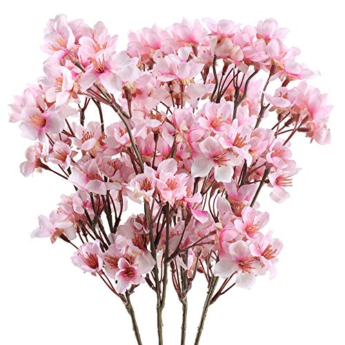 HO2NLE 6Pcs Artificial Cherry Blossom Garland 5.9FT Fake Cherry Blossom Vines with Colorful Faux Silk Spring Flowers for Room Wedding Garden Party Outdoors Decorations