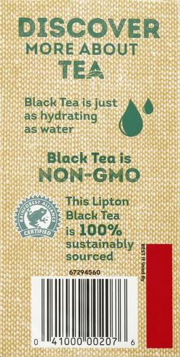 Lipton Organic Tea Bags, Black Tea, Iced or Hot Tea, Can Support Heart Health, 72 Total Tea Bags