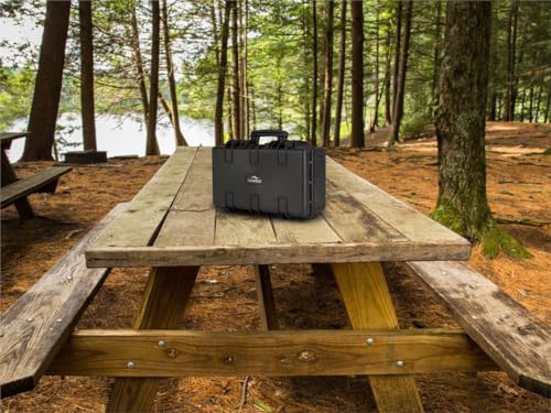 Monoprice Weatherproof Hard Case - 26 x 20 x 14 Inches, With Wheels and Customizable Foam, Shockproof, IP67, Ultraviolet And Impact Resistant Material, Black - Pure Outdoor Collection, 82.2 Liter