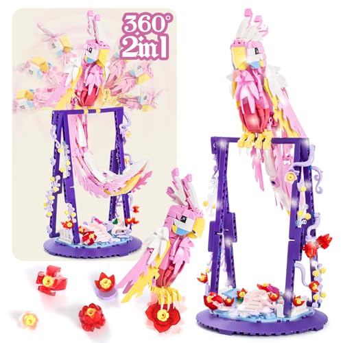 DK Parrot Flower Animal Building Sets - Birds Collection Building Kits, Creative Birthday Gifts for Adults Boys Girls Kids 8+, Party Favors & Home Office Decor, 630 Pieces