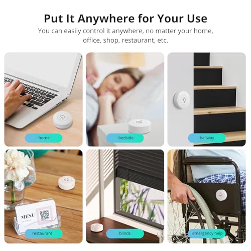 SONOFF Zigbee Switch, SNZB-01P Wireless Push Button, Supports to Create Smart Scenes, Trigger The Connected Devices on eWelink APP with Three Control Options, SONOFF ZigBee Bridge Required, 1Pack