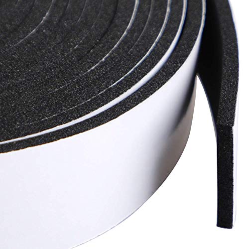 MXCELL High Density Foam Tape Waterproof Sealing Strip CR Strips Neoprene Single-Sided Adhesive EVA Seal 1in X 1/8in X 16.7Ft