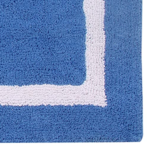 Better Trends 100% Cotton Hotel Collection Bath Mats, Gray & White - Tufted, Reversible & Absorbent & Machine Washable Bath Mats for Bathroom Floor, Shower & Sink Bath Mat Rug, 17" x 24"