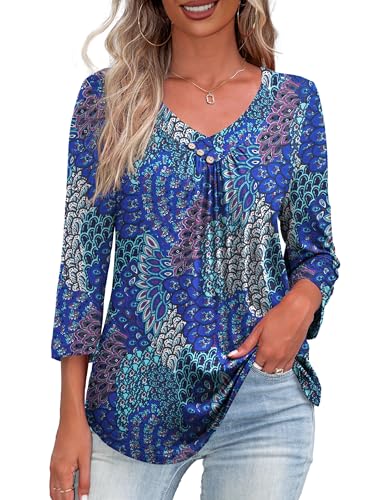 U.Vomade Womens Tops Half Cuffed Sleeve Lapel V Neck with Zipper, Plus Size Tops for Women White 1X