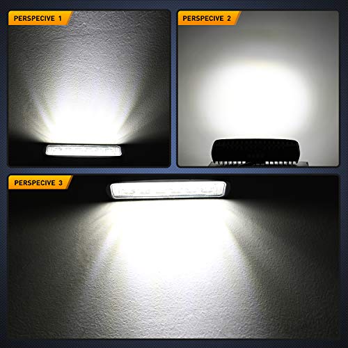 Nilight LED Light Bar 2PCS 18W 6Inch Flood LED Pods Offroad Fog Light Waterproof for Boat SUV ATV 4WD Car Truck Golf Cart 12V 24V,2 Years Warranty