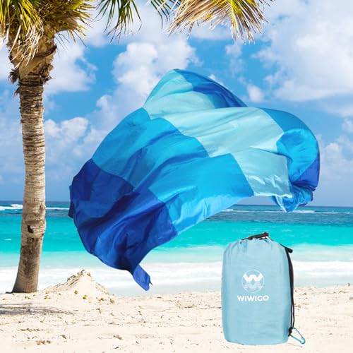 WIWIGO Beach Blanket Sandproof Extra Large Beach Mat Adults Waterproof Quick Drying Sand Free Mat Made by Premium Polyester with 4 Stakes & 4 Corner Pockets for Outdoor Travel Camping Hiking