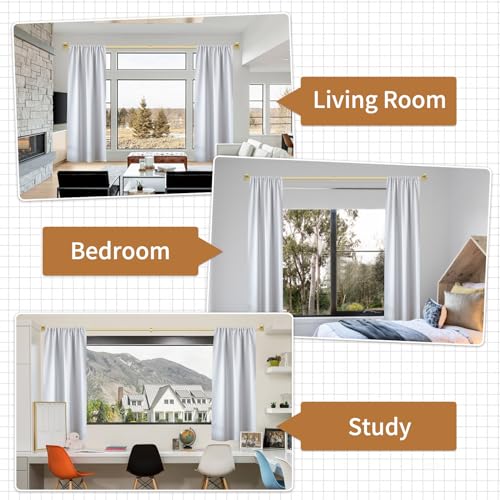 ZYRW Gold Wrap Around Curtain Rod for Windows 28-48 Inches, Room Darkening Drapery Rod, Heavy Duty Blackout Curtain Rod, Modern Decorative Curtain Rod, Gold