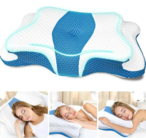 5X Pain Relief Cervical Pillow for Neck and Shoulder Support,Hollow Design Cervical Memory Foam Pillows, Orthopedic Ergonomic Neck Pillow,Contour Bed Pillow for Side,Back,Stomach Sleeper…
