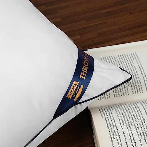 Utopia Bedding Throw Pillow Inserts (Pack of 2, White), 12 x 12 Inches Decorative Indoor Pillows for Sofa, Bed, Couch, Cushion Sham Stuffer