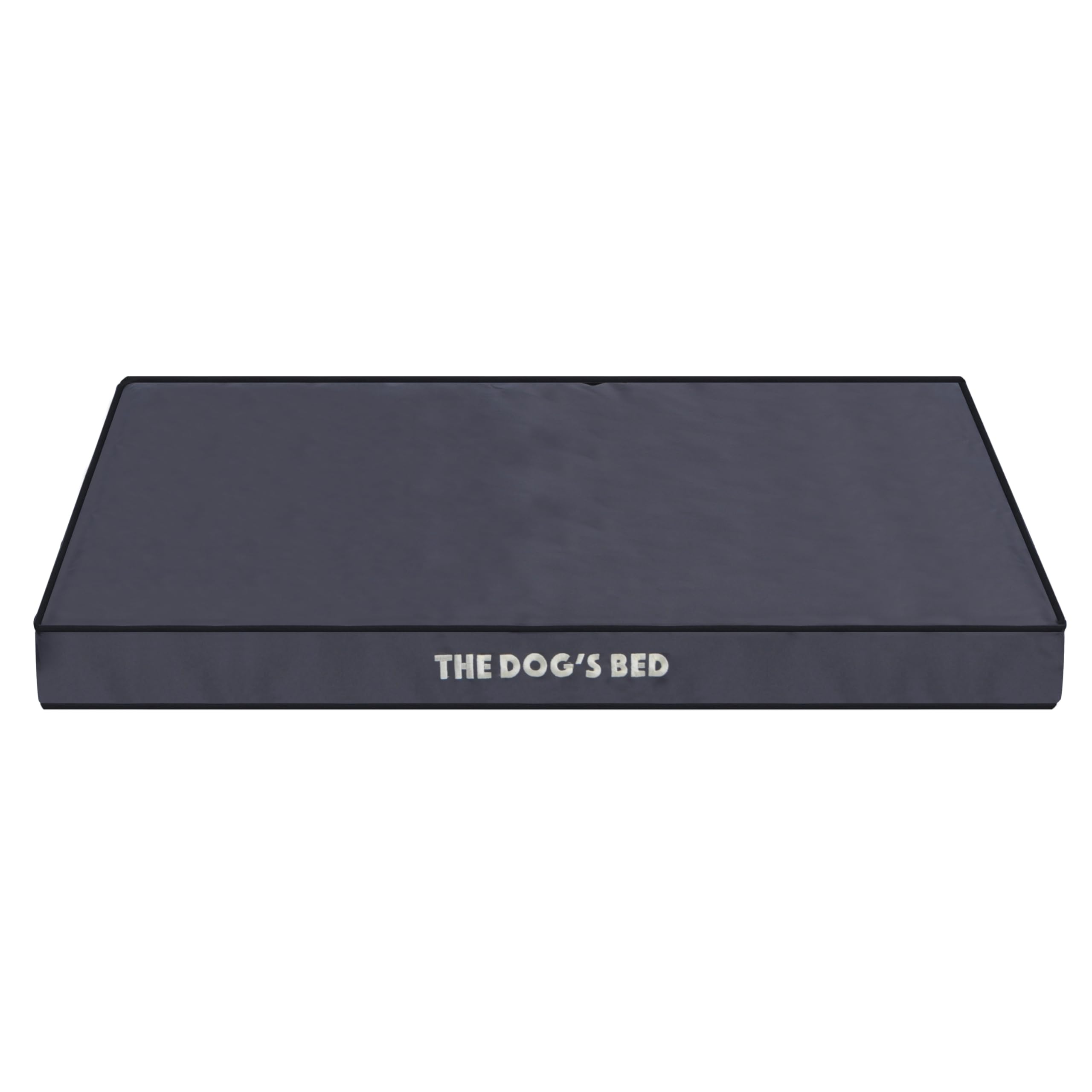 The Dog’s Bed Orthopedic Egg Crate Foam Dog Bed with Standard Support, XL Grey with Black Trim, Waterproof, Supportive Dog Bed with Replaceable Covers, Veterinary Approved