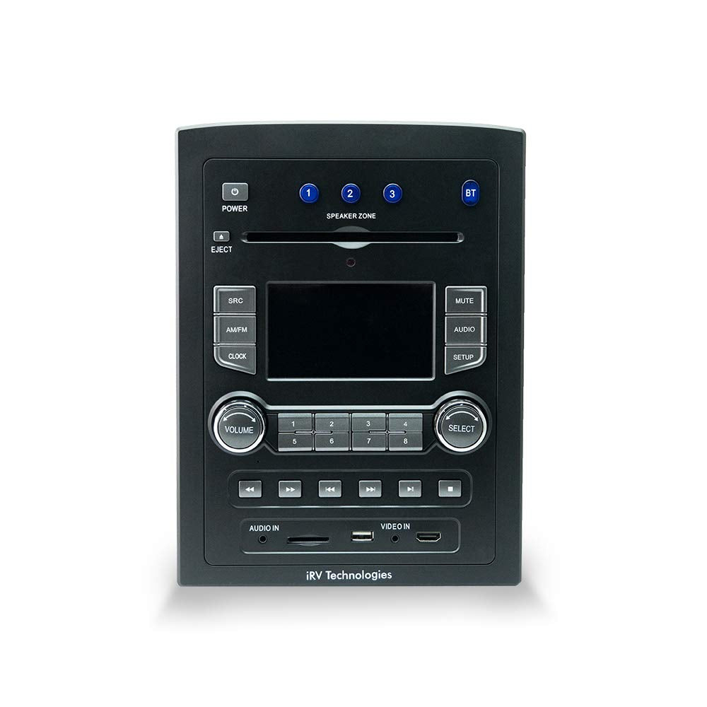 iRV Technology iRV66 AM/FM/CD/DVD/MP3/MP4/USB/SD/HDMI/Digital5.1/Surround Sound/Bluetooth 3 Zones wall mount RV Radio Stereo with wire adaptor Concertone ZX500/600/690/700,Genesis GT-3.0