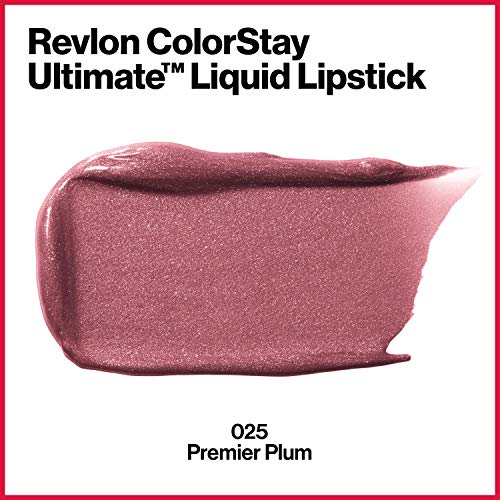 Revlon Liquid Lipstick, Face Makeup, ColorStay Ultimate, Longwear Rich Lip Colors, Satin Finish, 025 Premier Plum, 1 Fl Oz