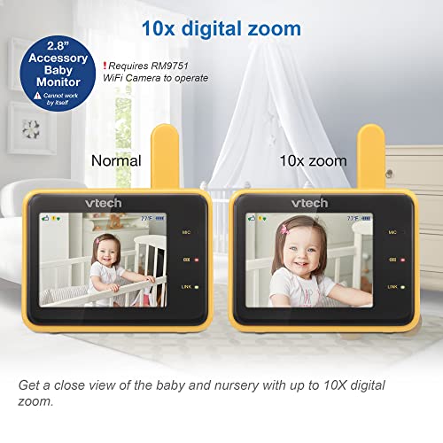 VTech RM2701 2.8" Accessory Baby Monitor Viewer (Requires RM9751 WiFi Camera to operate) Remote Monitoring, Night Light, Soothing Sounds & Lullabies, Two-way Intercom, Temperature Sensor, Night Vision