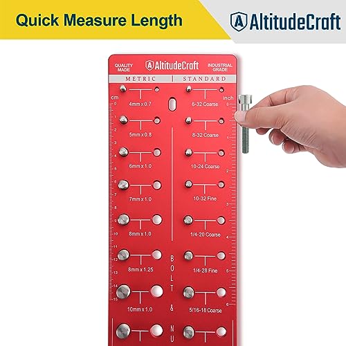 AltitudeCraft Thread Checker, Nut and Bolt Thread Checker, Bolt Size and Thread Gauge, Bolt and Nut Identifier Gauge, Bolt Gauge