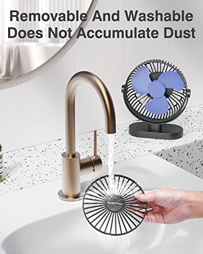 SWEETFULL USB Desk Fan Small Quiet - 3 Speeds Mini Personal Portable Fan 360° Rotation Adjustable, 5 Inch Office Table Cooling Gadgets on Desktop (Black)