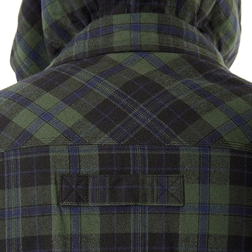 Smith's Workwear Men's Sherpa-Lined Hooded Flannel Shirt-Jacket, Blackwatch-463