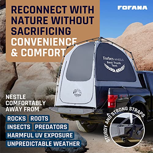 Truck Bed Tent Quick & Easy Automatic Setup - Pickup Truck Tent for Mid & Full Size| Camper Shell - Pickup Truck Bed Accessories - Truck Camping - Pickup Tent - Fofana