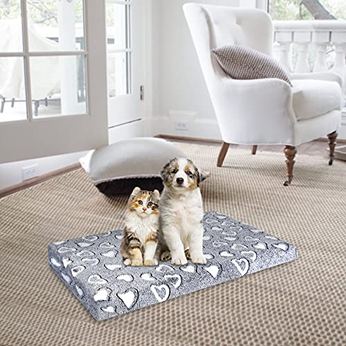 VANKEAN Reversible Cool and Warm Dog Bed Mat for Crates - Stylish Pad With Waterproof Inner Linings and Removable Machine Washable Cover, Firm Support for Small to XX-Large Dogs, Grey