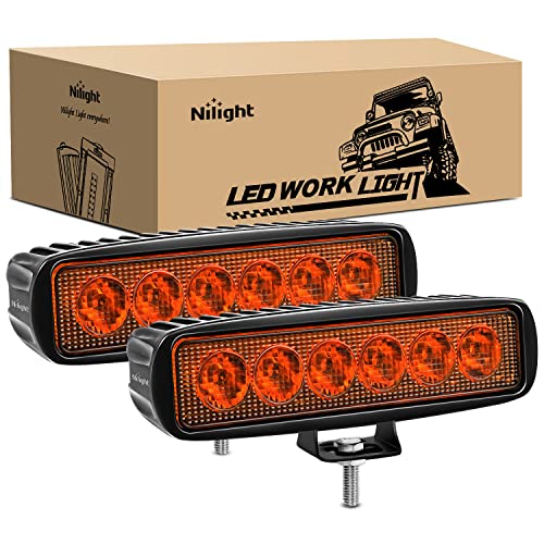 Nilight Led Pods 2PCS 6 Inch 60W Flood Spot Beam Combo LED Light Bar Driving Fog Off Road Lights 12V/24V for Trucks UTV ATV Marine Boat Golf Cart Trailer