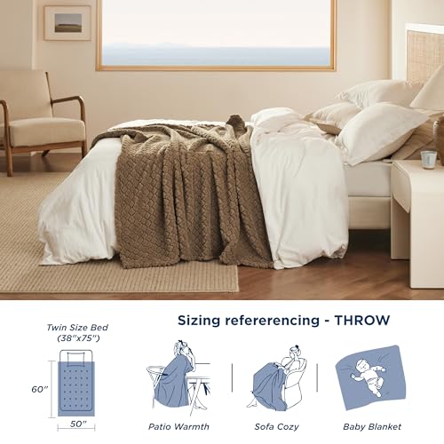 Bedsure Blue Throw Blanket for Couch - Super Soft Cozy Blankets for Women, Cute Small Blanket for Girls, Ashley Blue, 50x60 Inches