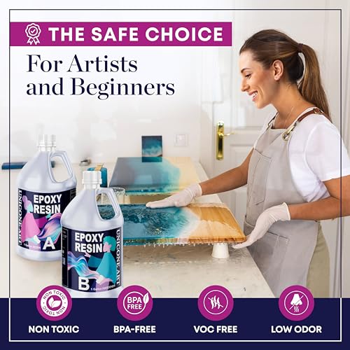 Epoxy Craft Kit 2 Gallon - Non-Toxic, Crystal Clear, Odor-Free, UV Resistant, High Gloss Art Resin - Craft Stunning Creations with Ease (2gal)