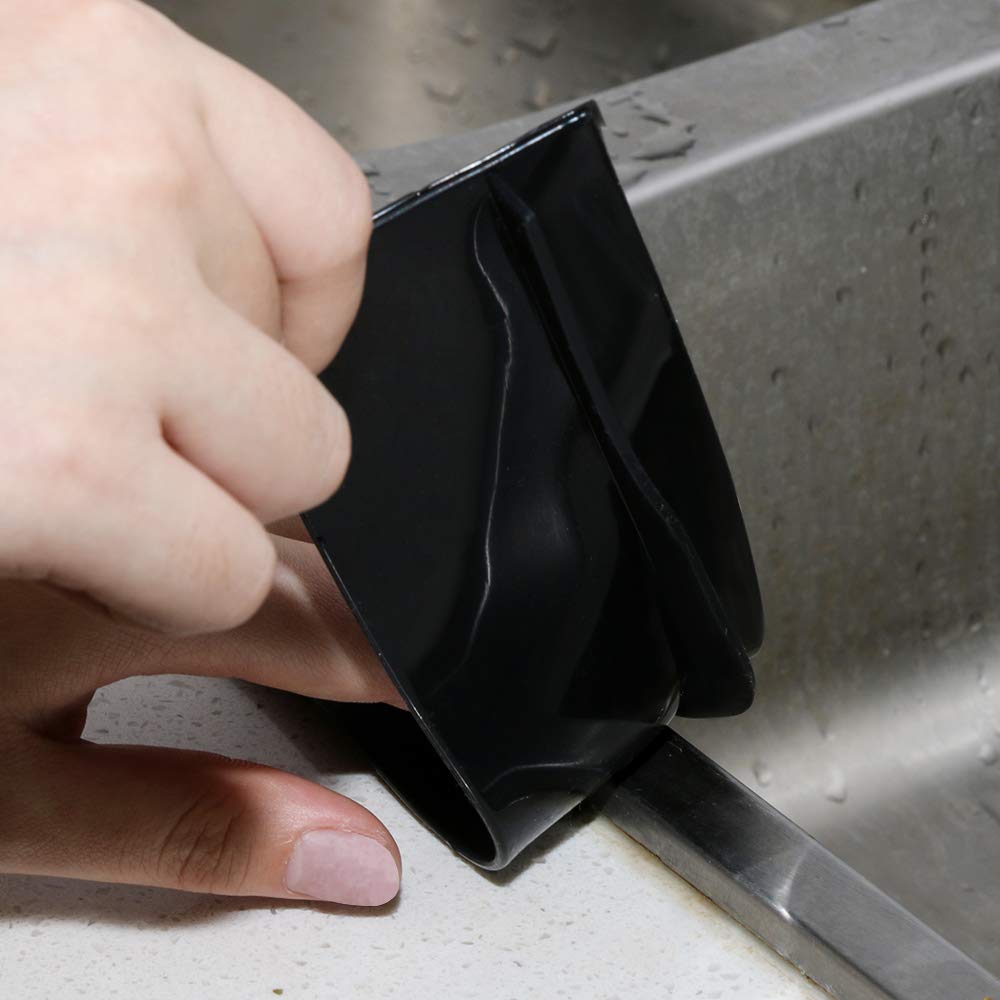 CozyKit Silicone Kitchen Stove Counter Gap Cover Long & Wide Gap Filler (2 Pack) Seals Spills Between Counters, Stovetops, Washing Machines, Oven, Washer, Dryer - Heat-Resistant and Easy Clean (Black)